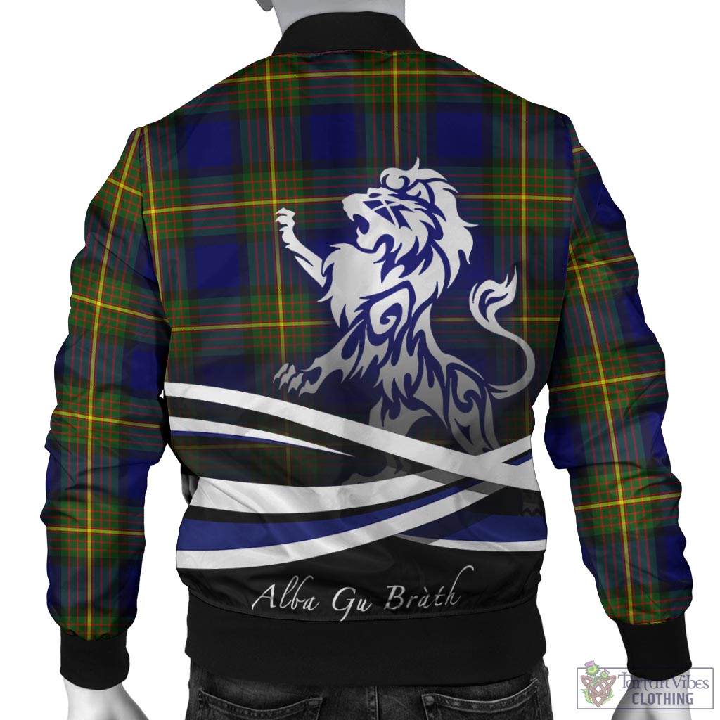 Tartan Vibes Clothing Muir Tartan Bomber Jacket with Alba Gu Brath Regal Lion Emblem