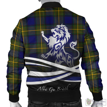 Muir Tartan Bomber Jacket with Alba Gu Brath Regal Lion Emblem