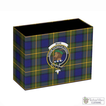 Muir Tartan Pen Holder with Family Crest