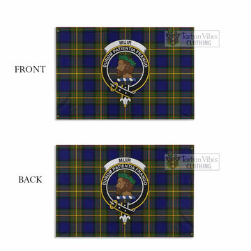 Muir Tartan House Flag with Family Crest