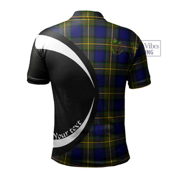 Muir Tartan Men's Polo Shirt with Family Crest Circle Style