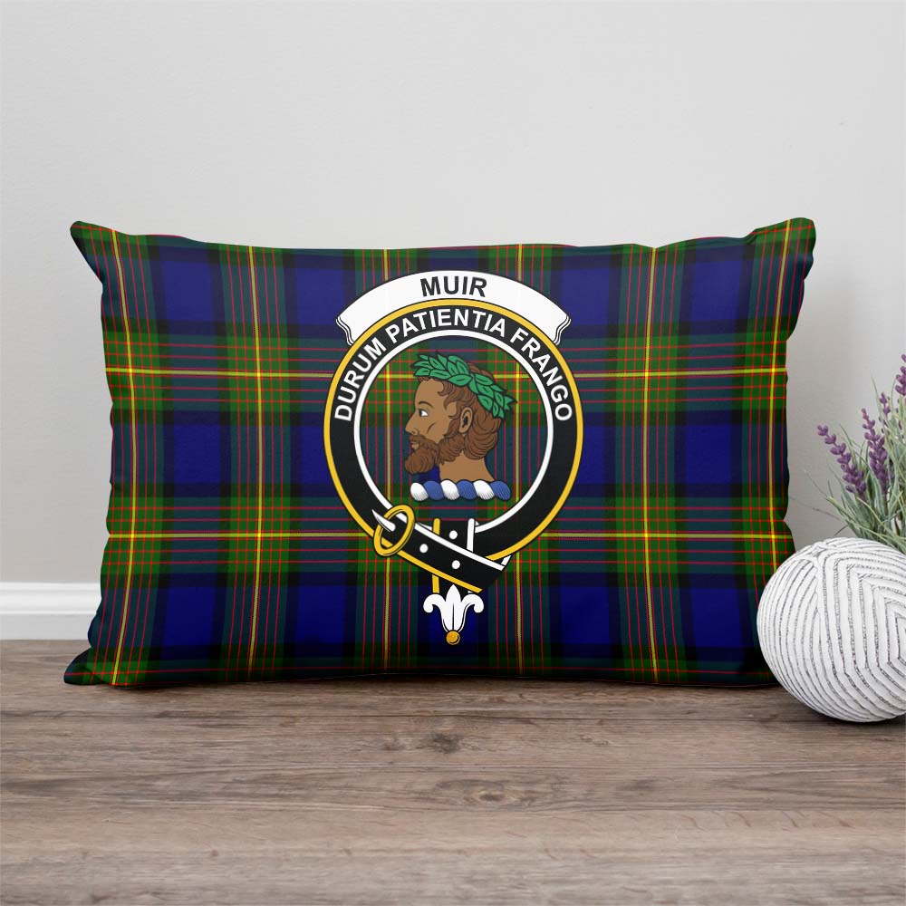 Muir Tartan Pillow Cover with Family Crest Rectangle Pillow Cover - Tartanvibesclothing