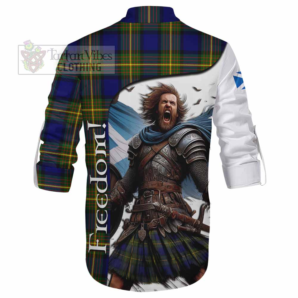 Tartan Vibes Clothing Muir Crest Tartan Ghillie Kilt Shirt Inspired by the Freedom of Scottish Warrior