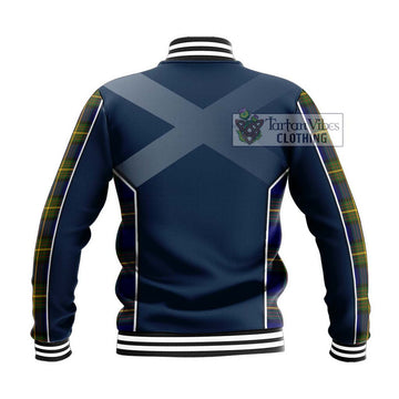 Muir Tartan Baseball Jacket with Family Crest and Lion Rampant Vibes Sport Style