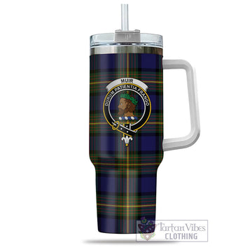 Muir Tartan Tumbler with Handle with Family Crest - Tartan Vibes Clothing