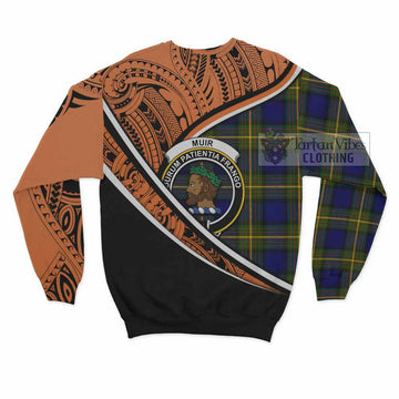 Muir Crest Tartan Sweatshirt with Polynesian Vibes Style - Orange Version