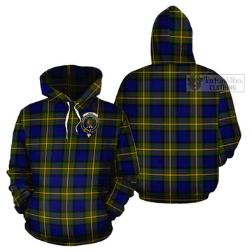 Muir Tartan Cotton Hoodie with Family Crest