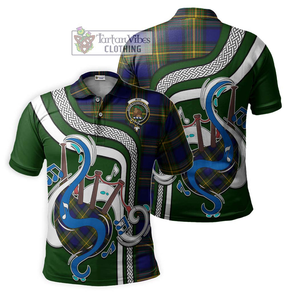 Tartan Vibes Clothing Muir Tartan Polo Shirt with Epic Bagpipe Style