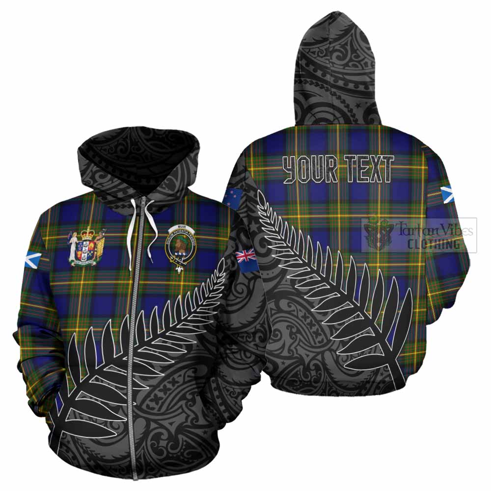 Tartan Vibes Clothing Muir Crest Tartan Hoodie with New Zealand Silver Fern Half Style