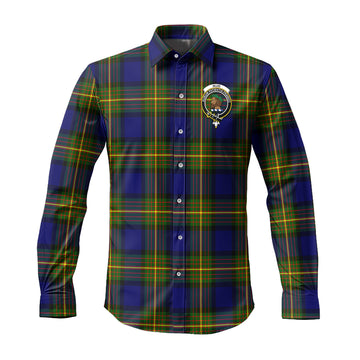 Muir Tartan Long Sleeve Button Up Shirt with Family Crest