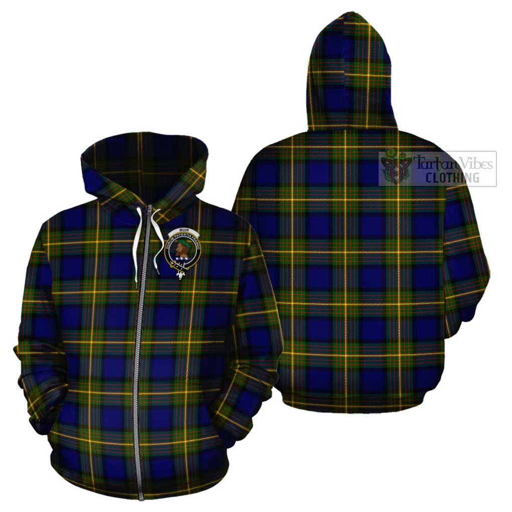 Muir Tartan Cotton Hoodie with Family Crest Zip Hoodie - Tartan Vibes Clothing