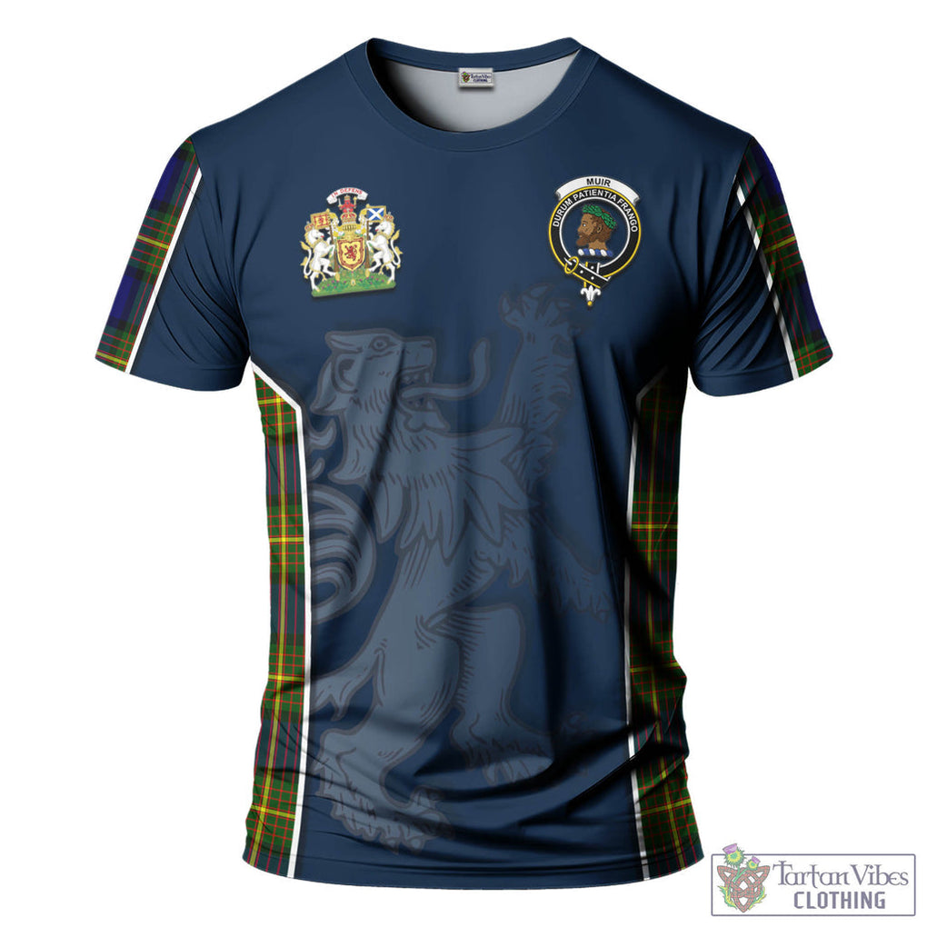 Tartan Vibes Clothing Muir Tartan T-Shirt with Family Crest and Lion Rampant Vibes Sport Style