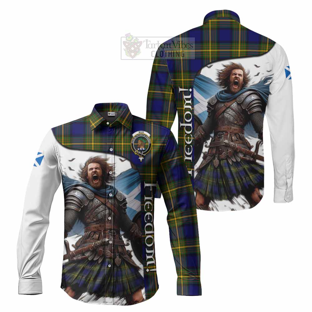 Tartan Vibes Clothing Muir Crest Tartan Long Sleeve Button Shirt Inspired by the Freedom of Scottish Warrior