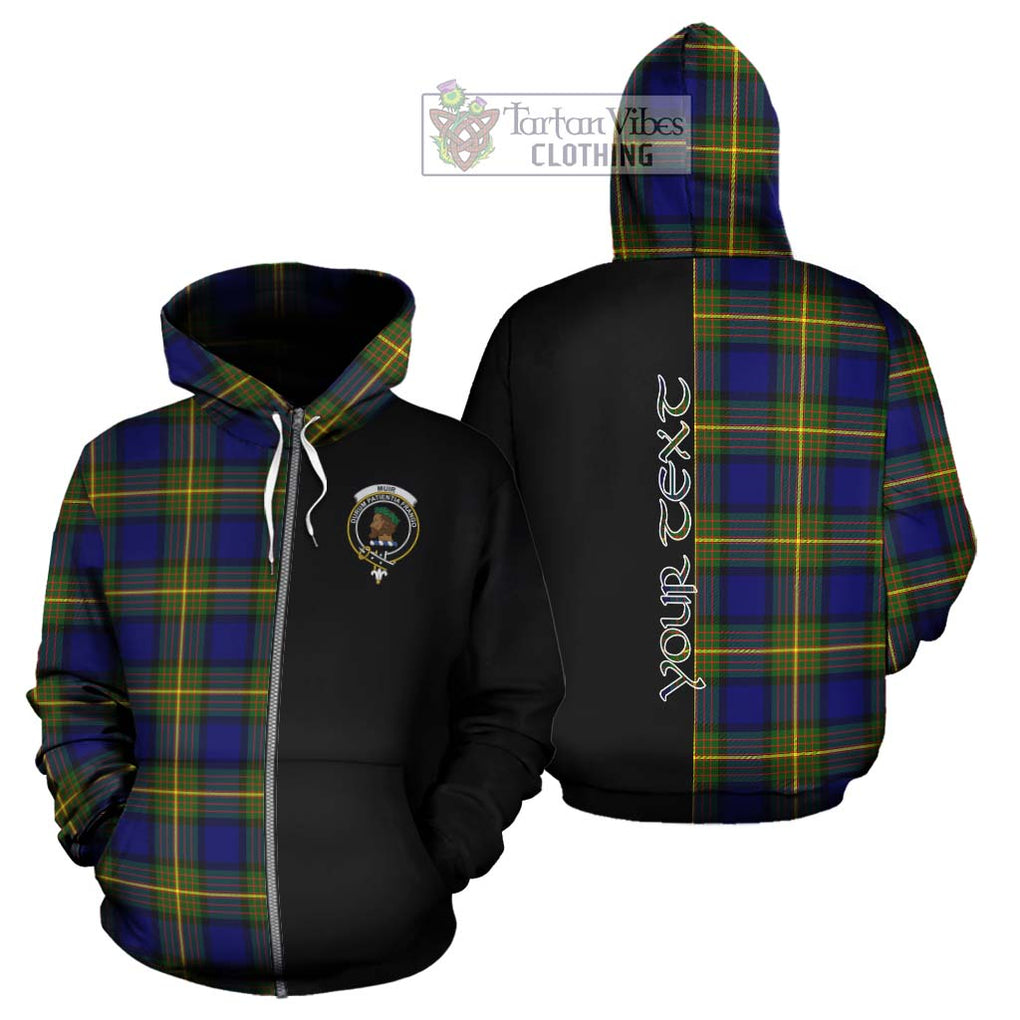 Muir Tartan Hoodie with Family Crest and Half Of Me Style - Tartanvibesclothing Shop