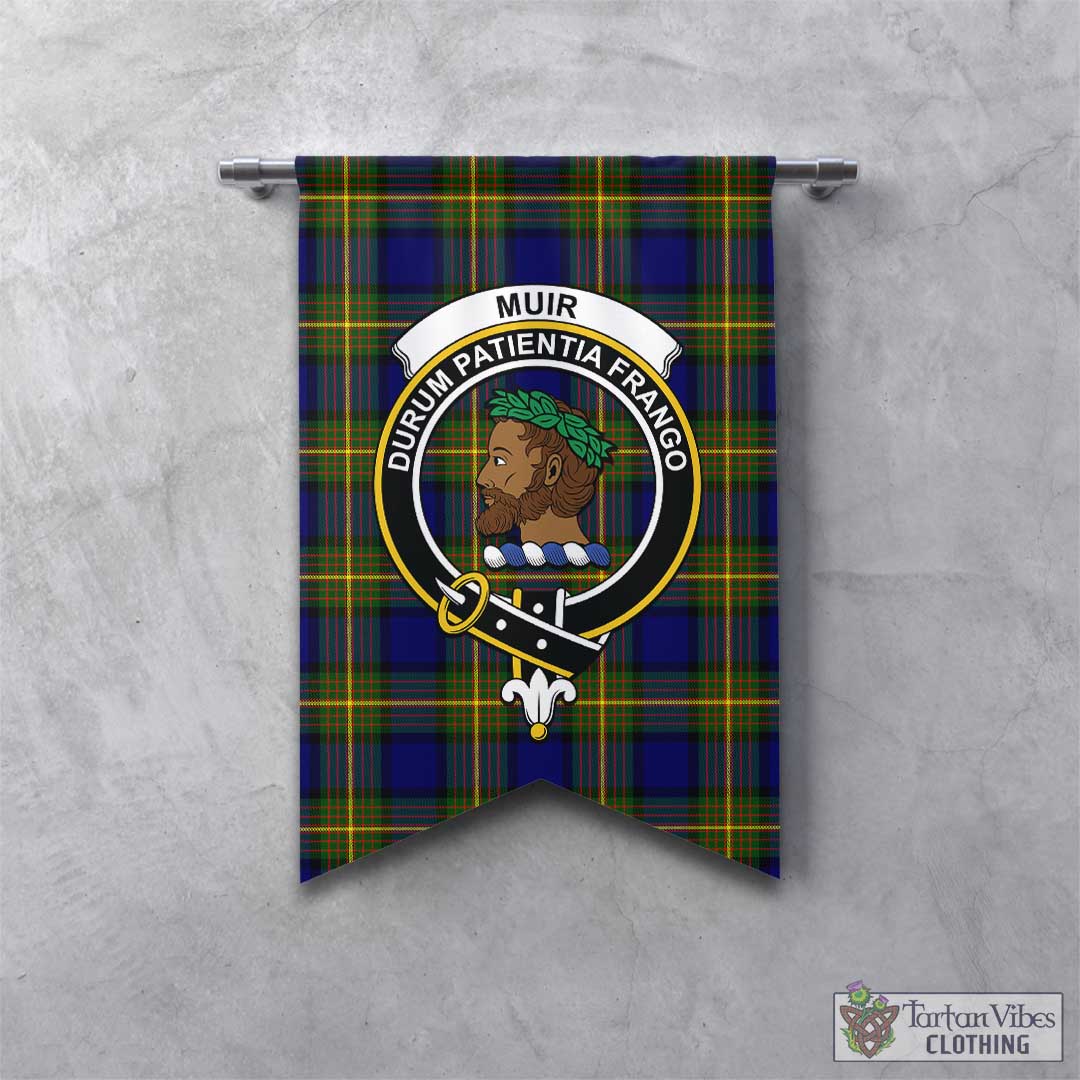 Tartan Vibes Clothing Muir Tartan Gonfalon, Tartan Banner with Family Crest