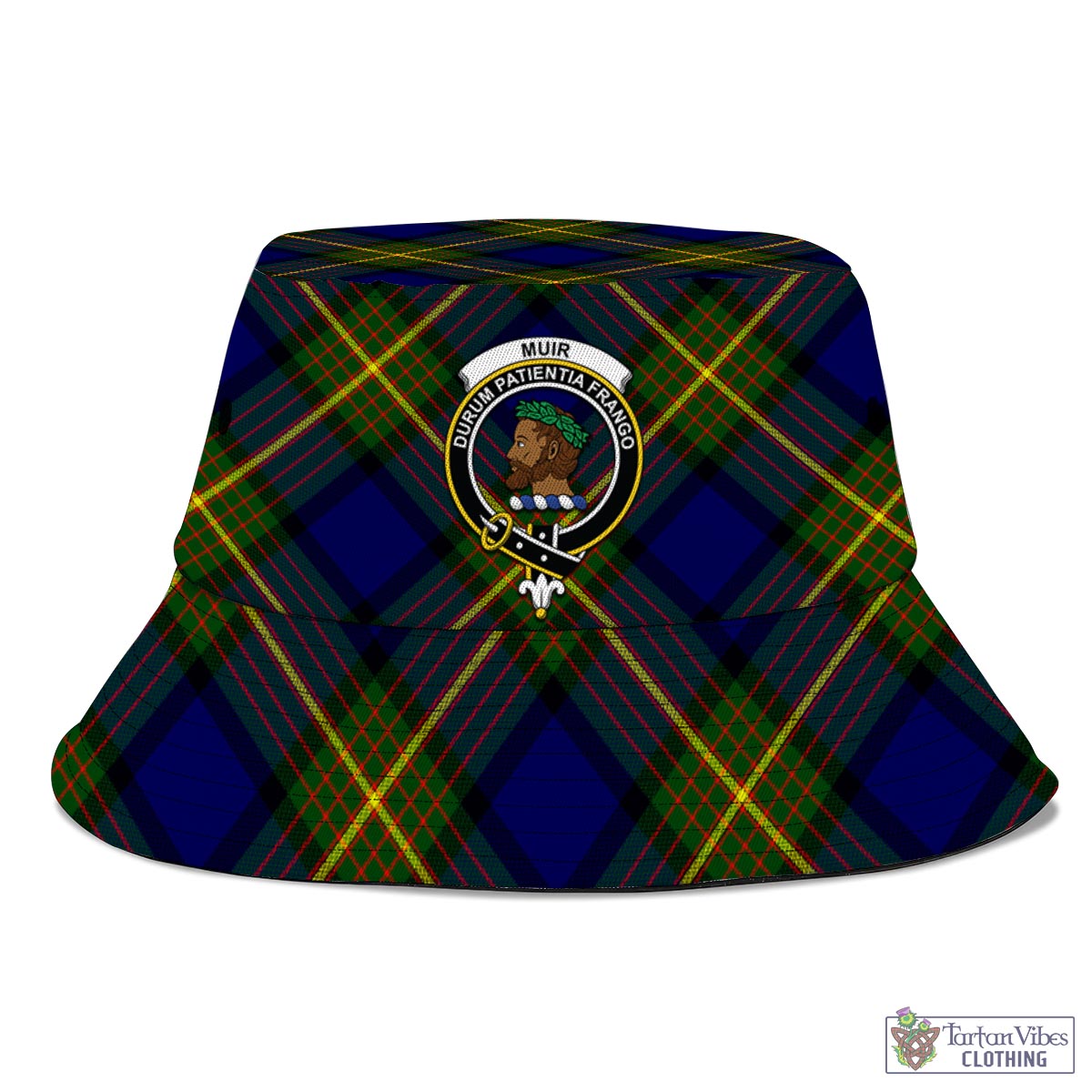 Tartan Vibes Clothing Muir Tartan Bucket Hat with Family Crest