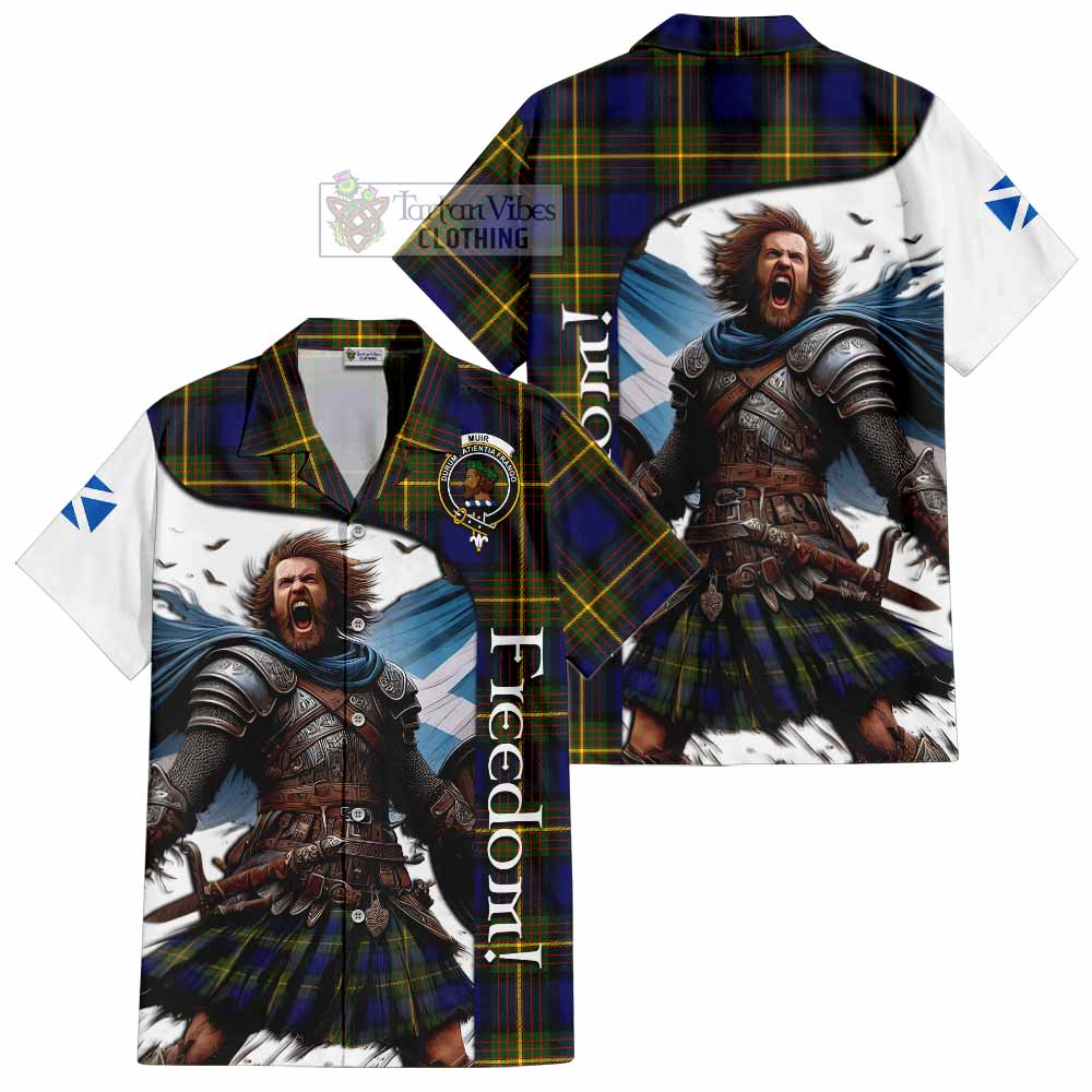 Tartan Vibes Clothing Muir Crest Tartan Short Sleeve Button Shirt Inspired by the Freedom of Scottish Warrior