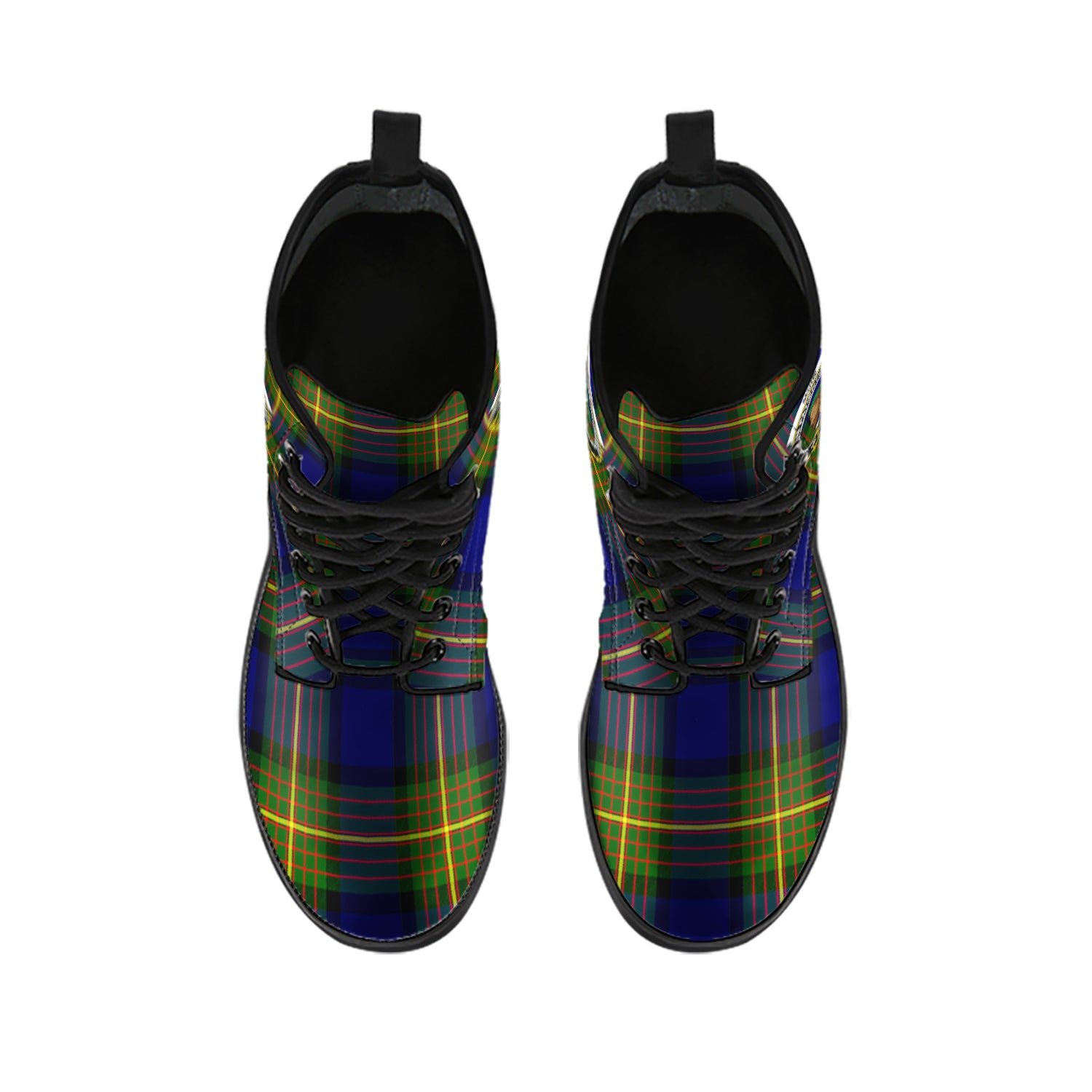 muir-tartan-leather-boots-with-family-crest