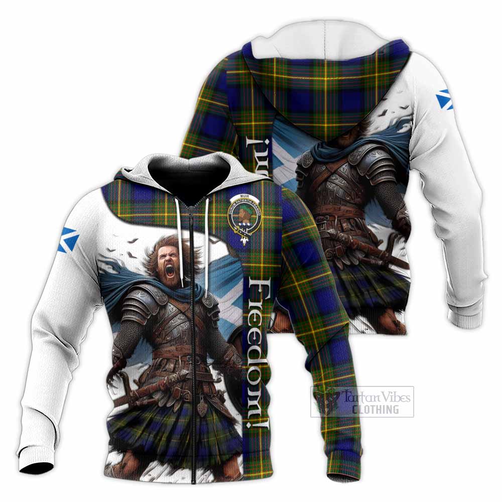 Tartan Vibes Clothing Muir Crest Tartan Knitted Hoodie Inspired by the Freedom of Scottish Warrior