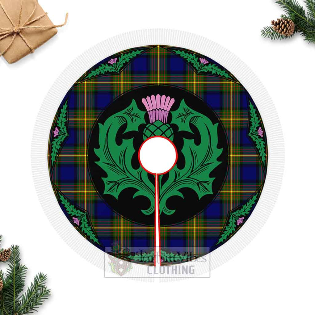 Muir Tartan Christmas Tree Skirt Scottish Thistle Style Fringed Tree Skirts - Tartan Vibes Clothing