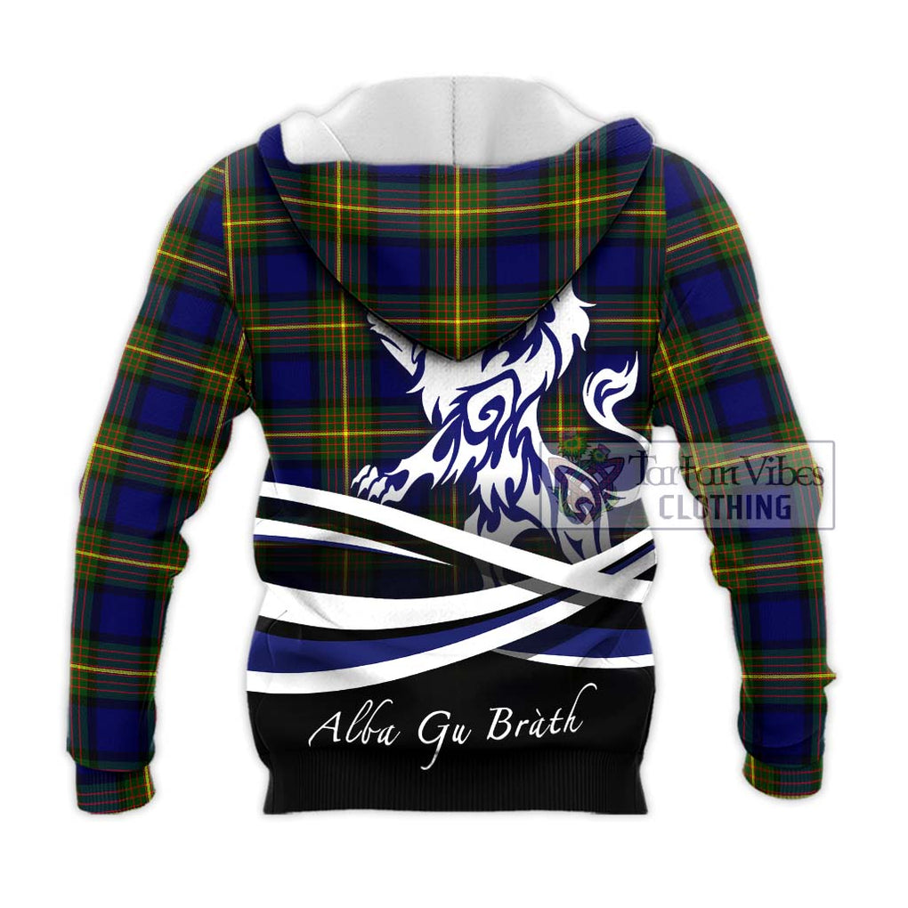 Muir Tartan Knitted Hoodie with Alba Gu Brath Regal Lion Emblem - Tartanvibesclothing Shop