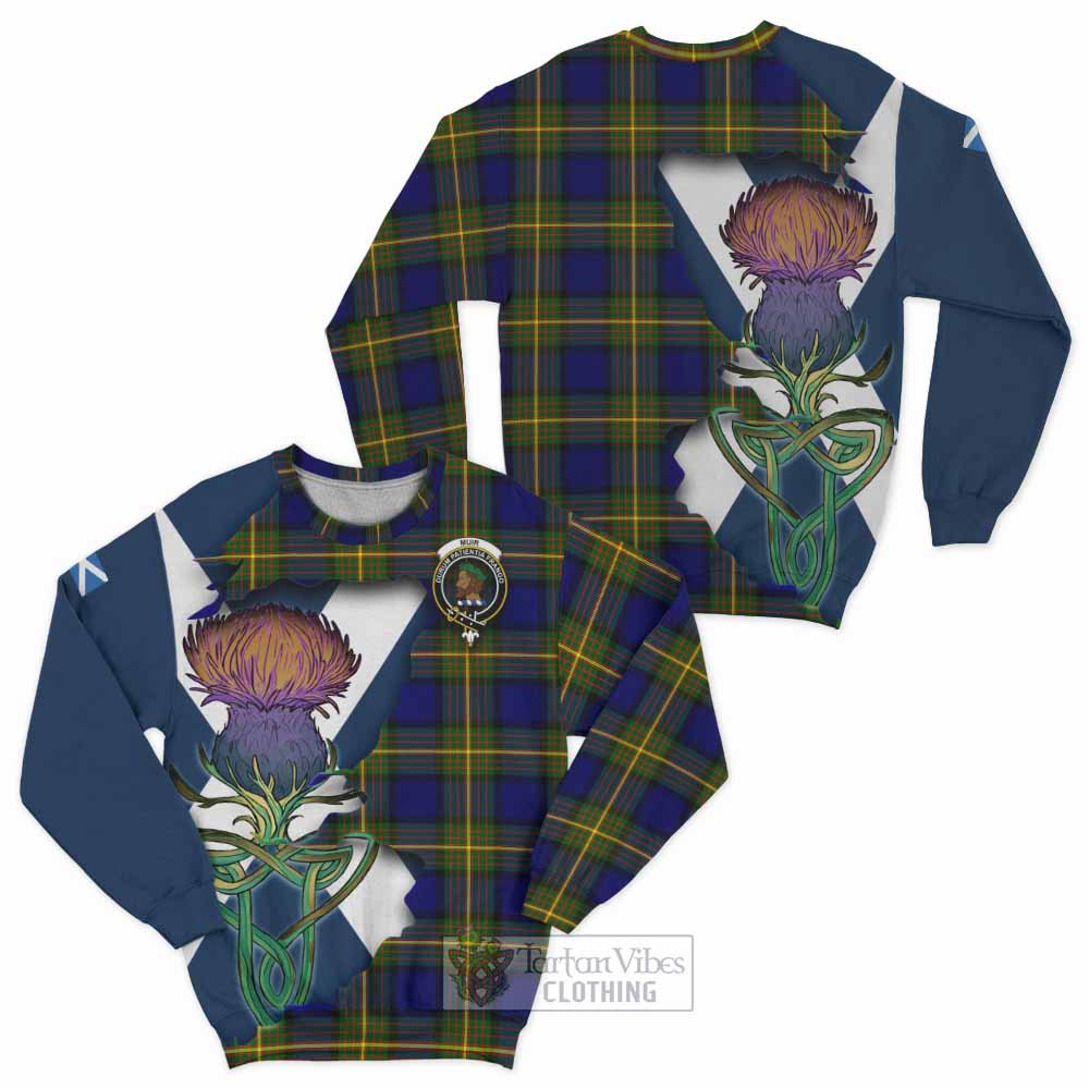 Muir Tartan Family Crest Sweatshirt Scottish Thistle Celtic Inspired - Tartan Vibes Clothing