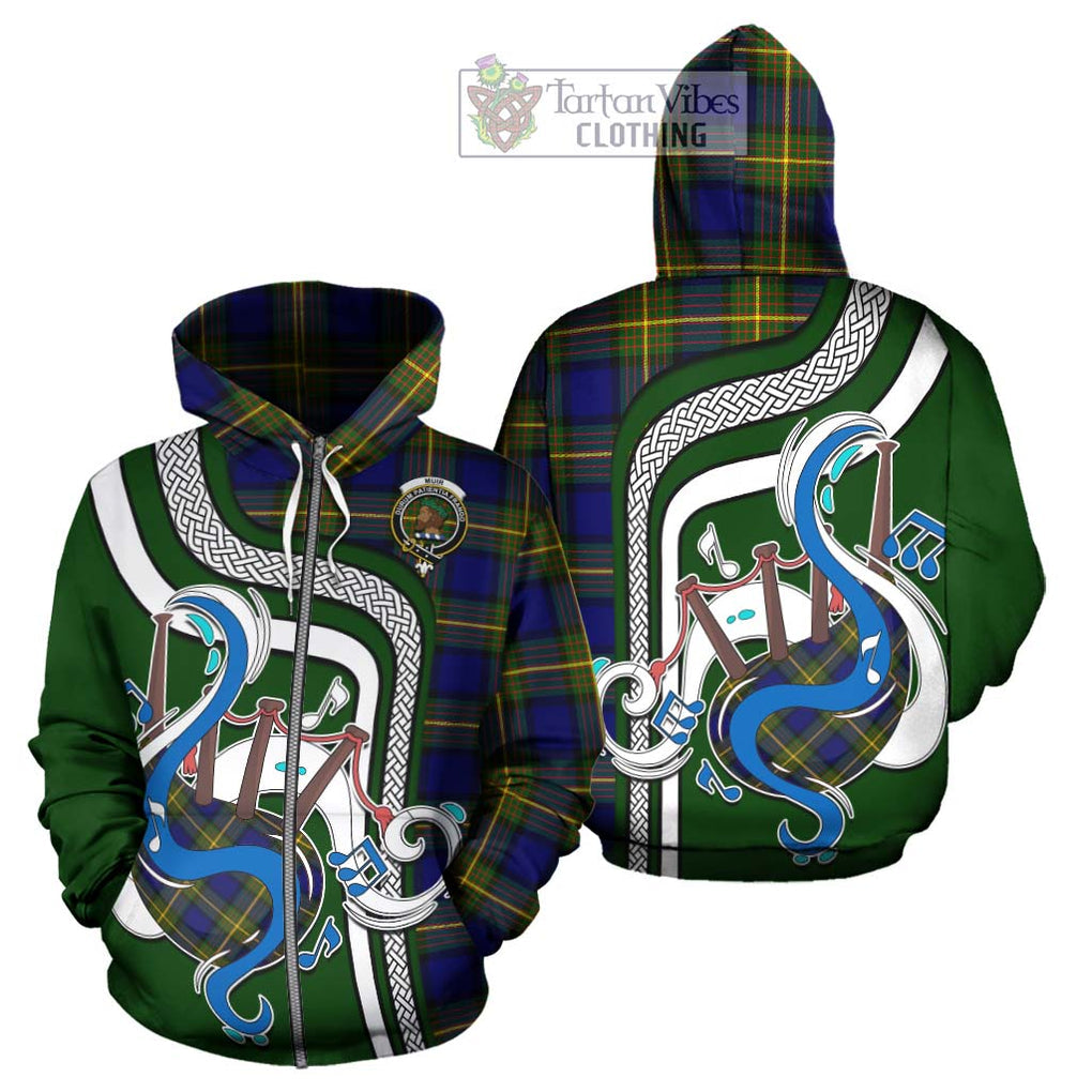 Muir Tartan Hoodie with Epic Bagpipe Style - Tartanvibesclothing Shop