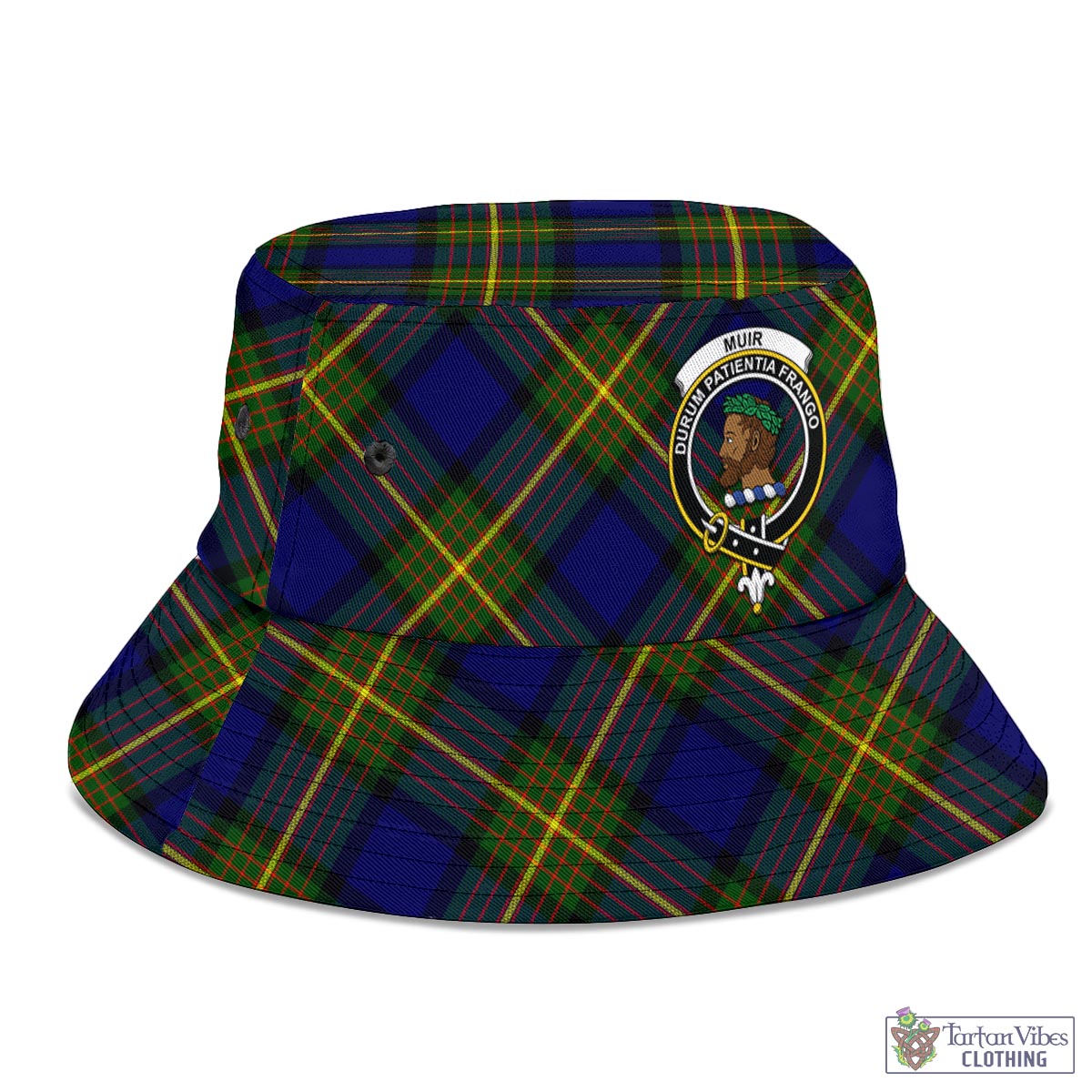 Tartan Vibes Clothing Muir Tartan Bucket Hat with Family Crest