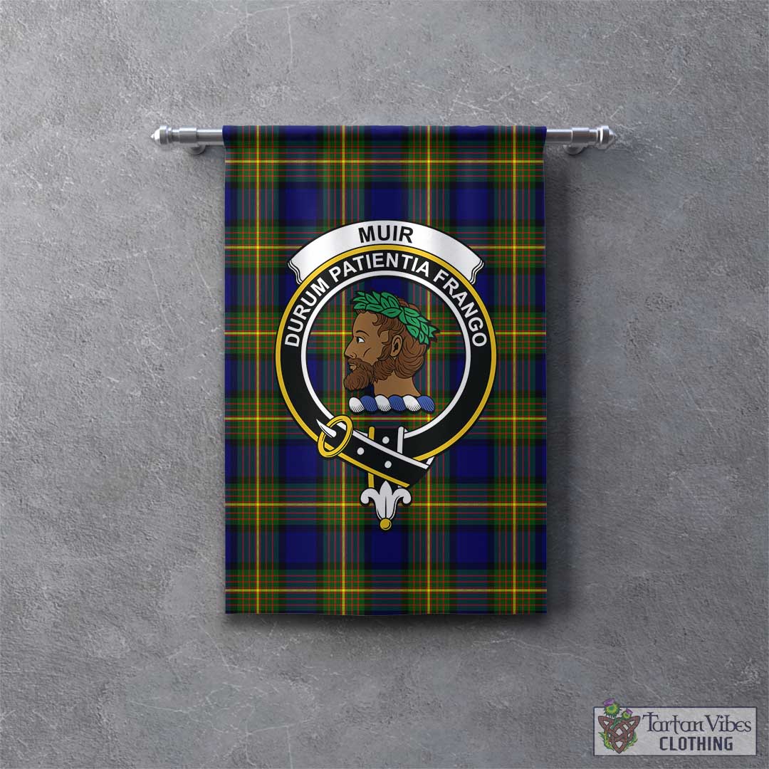 Tartan Vibes Clothing Muir Tartan Gonfalon, Tartan Banner with Family Crest