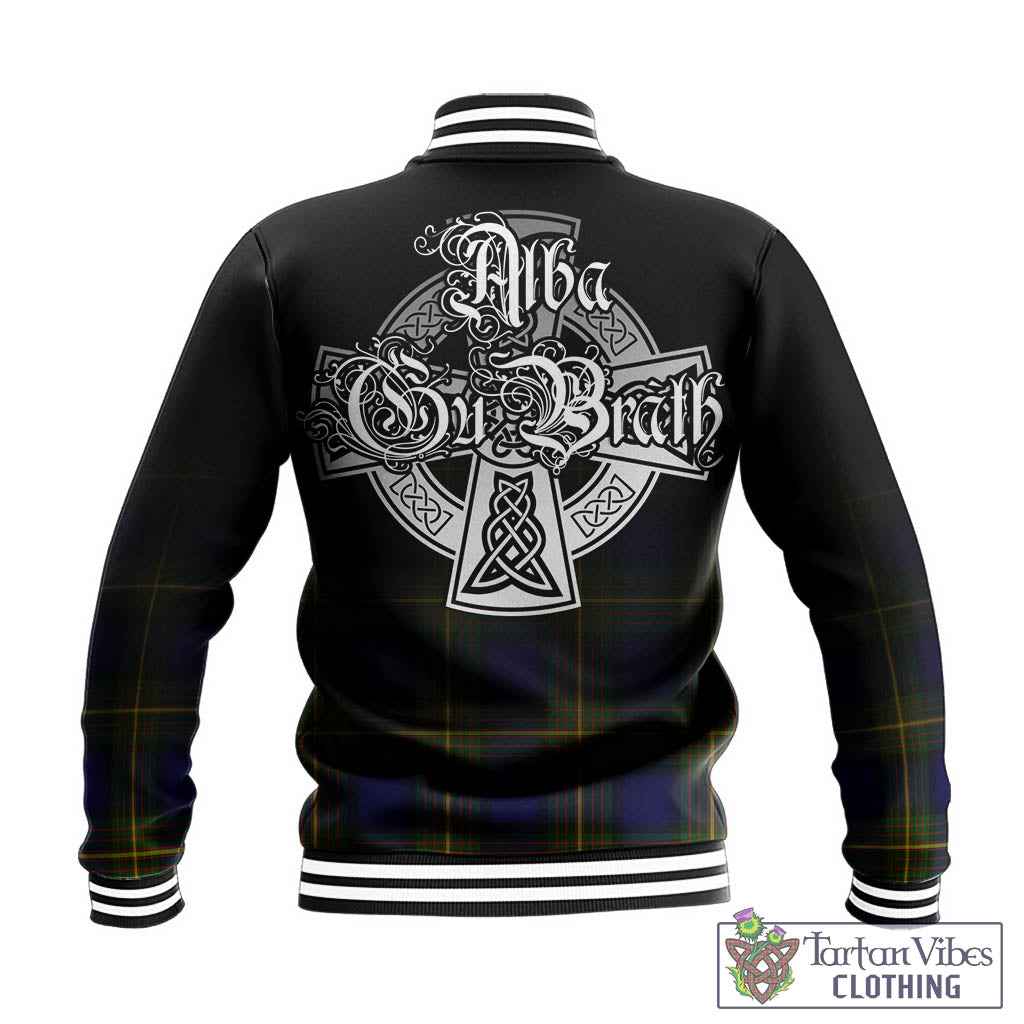 Tartan Vibes Clothing Muir Tartan Baseball Jacket Featuring Alba Gu Brath Family Crest Celtic Inspired