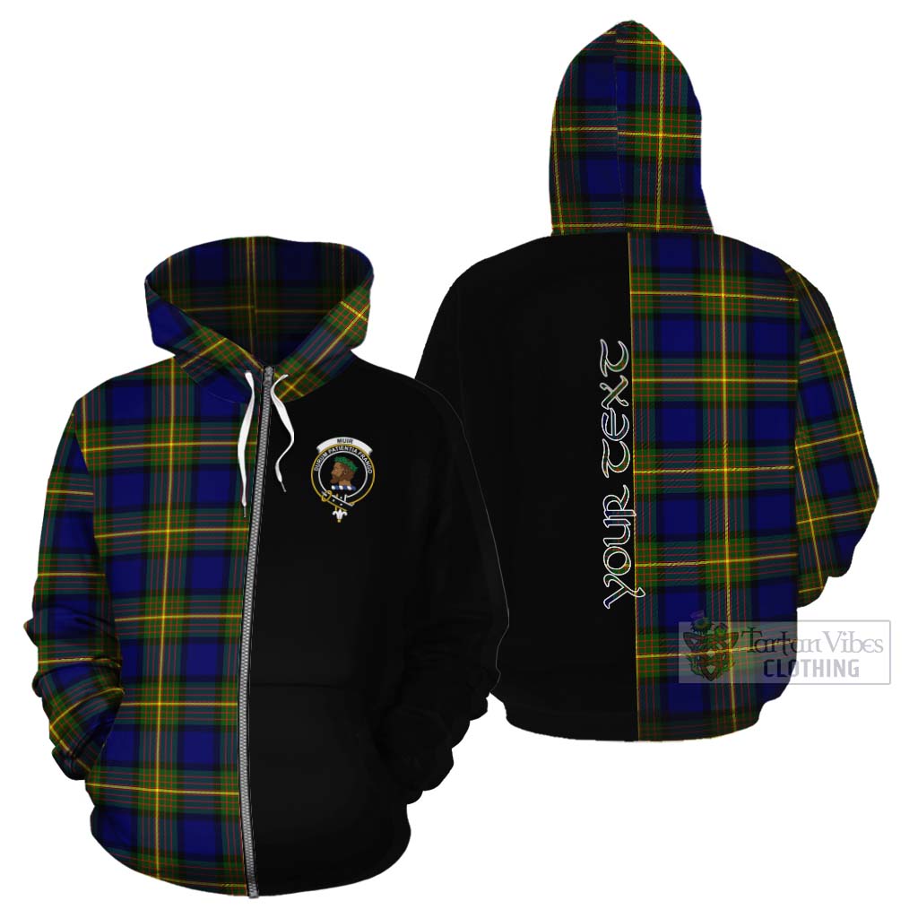 Tartan Vibes Clothing Muir Tartan Cotton Hoodie with Family Crest and Half Of Me Style