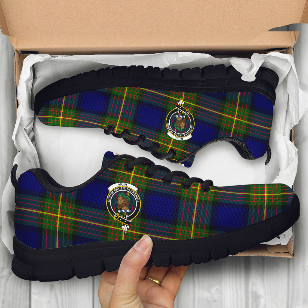 Muir Tartan Sneakers with Family Crest - Tartan Vibes Clothing