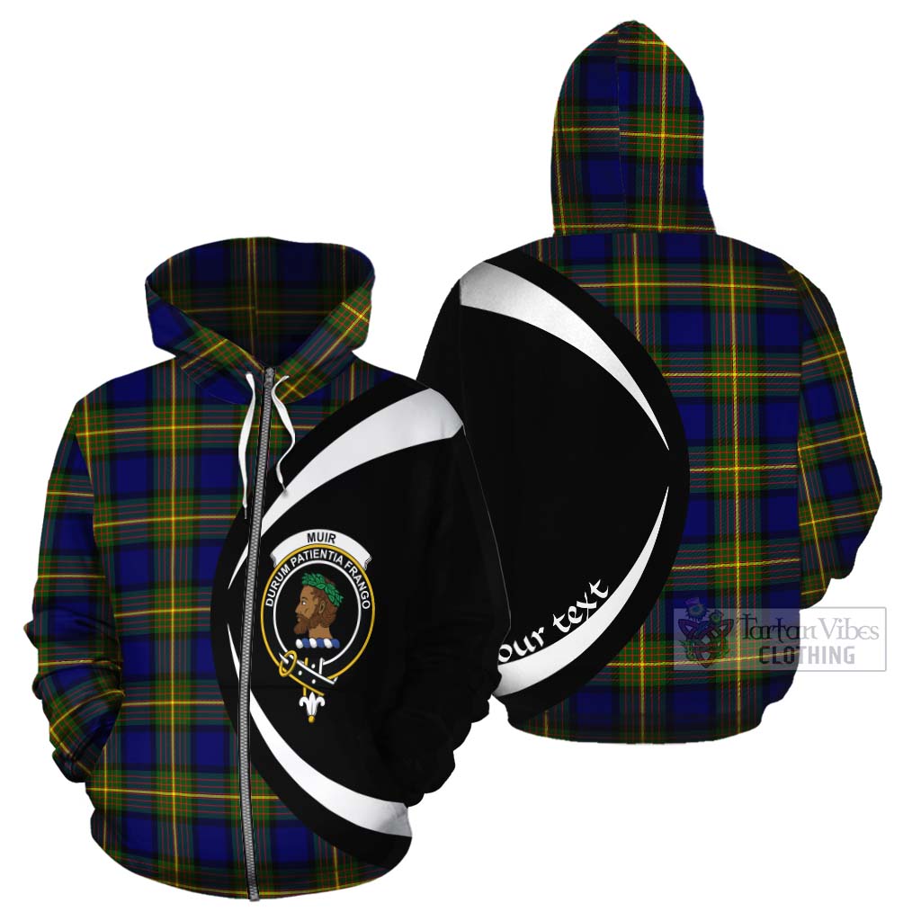 Tartan Vibes Clothing Muir Tartan Cotton Hoodie with Family Crest Circle Style