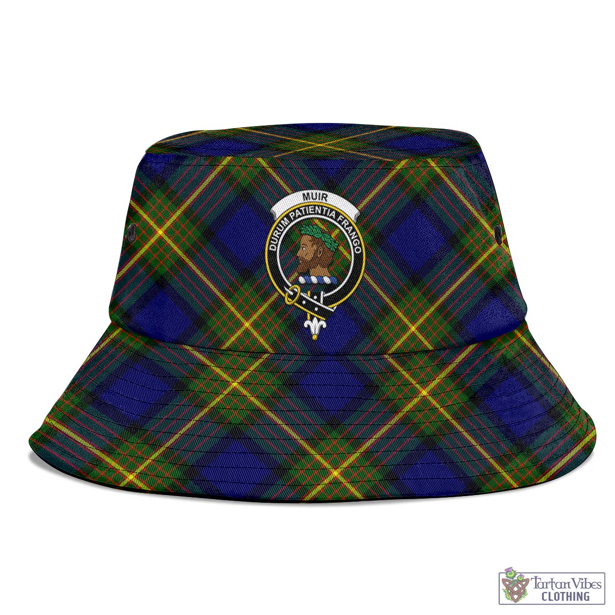 Tartan Vibes Clothing Muir Tartan Bucket Hat with Family Crest