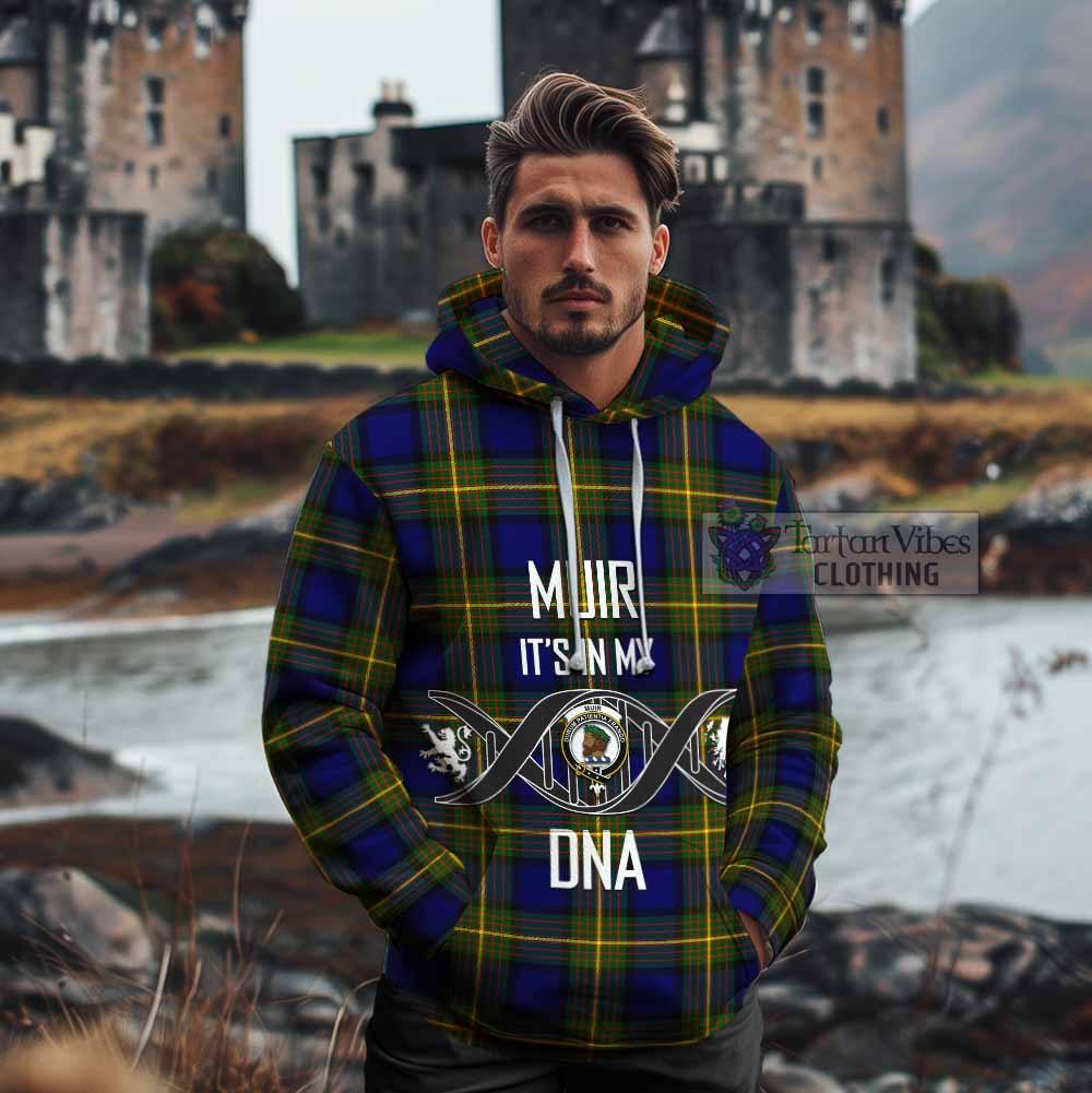 Tartan Vibes Clothing Muir Tartan Cotton Hoodie with Family Crest DNA In Me Style