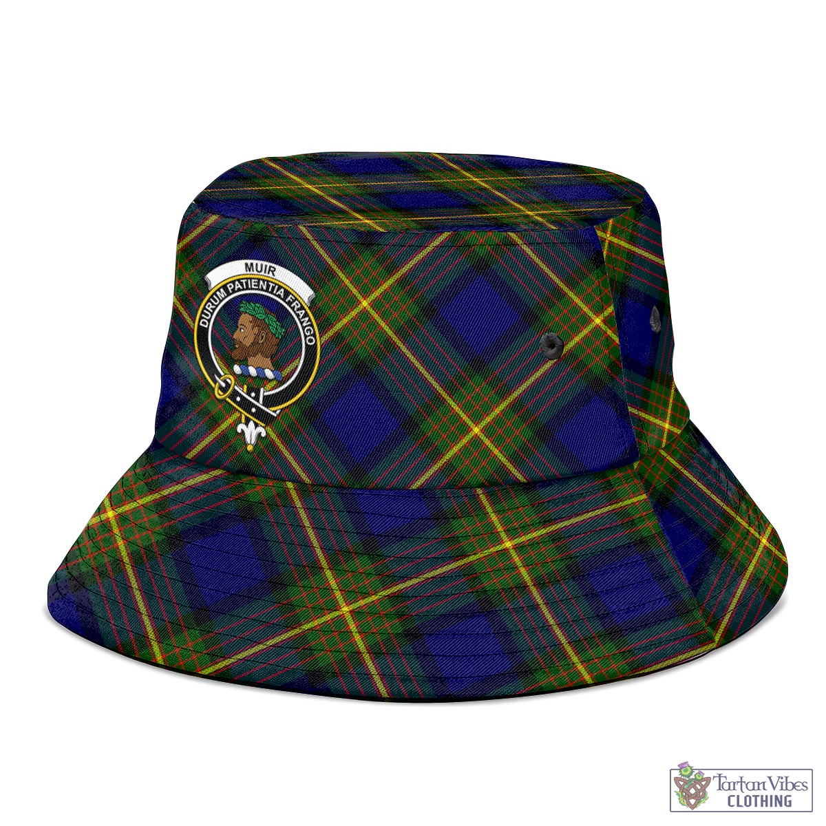 Tartan Vibes Clothing Muir Tartan Bucket Hat with Family Crest