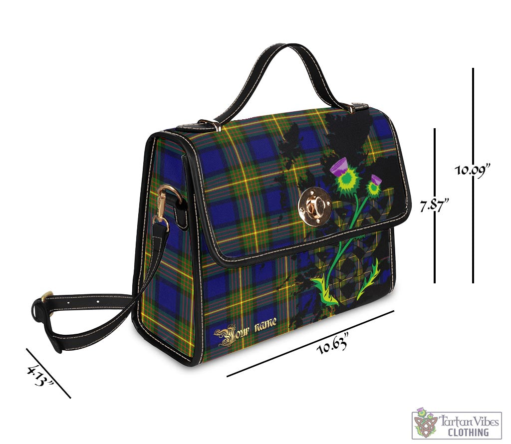 Tartan Vibes Clothing Muir Tartan Waterproof Canvas Bag with Scotland Map and Thistle Celtic Accents