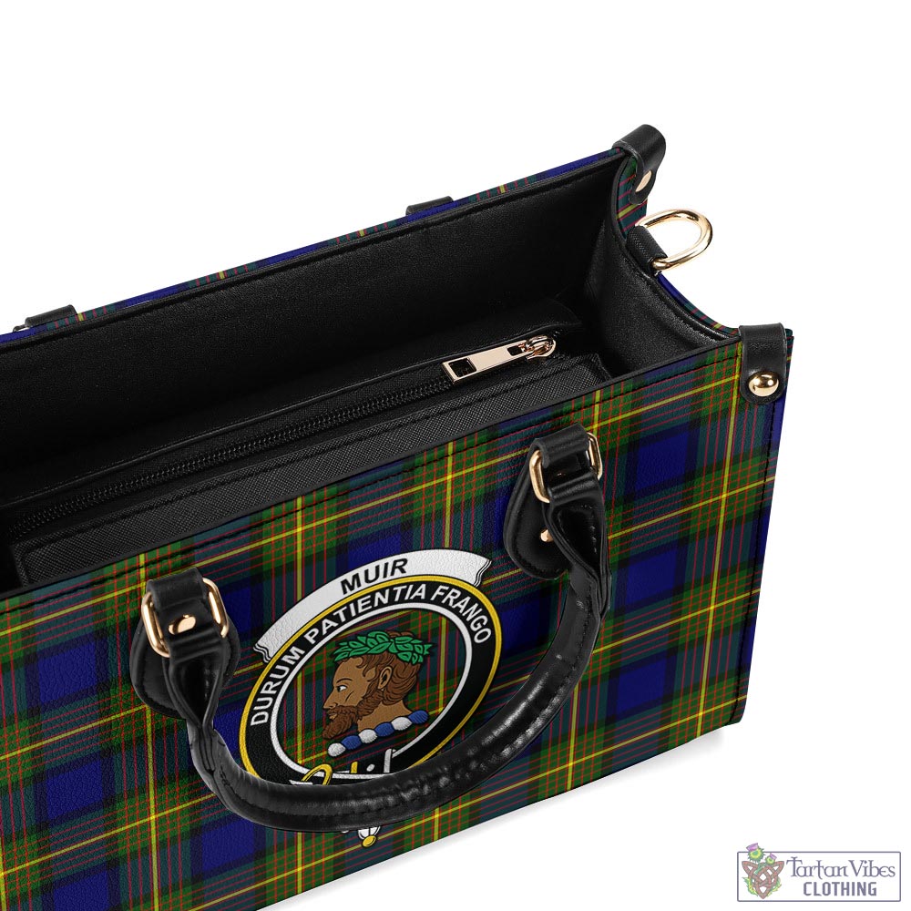 Tartan Vibes Clothing Muir Tartan Luxury Leather Handbags with Family Crest