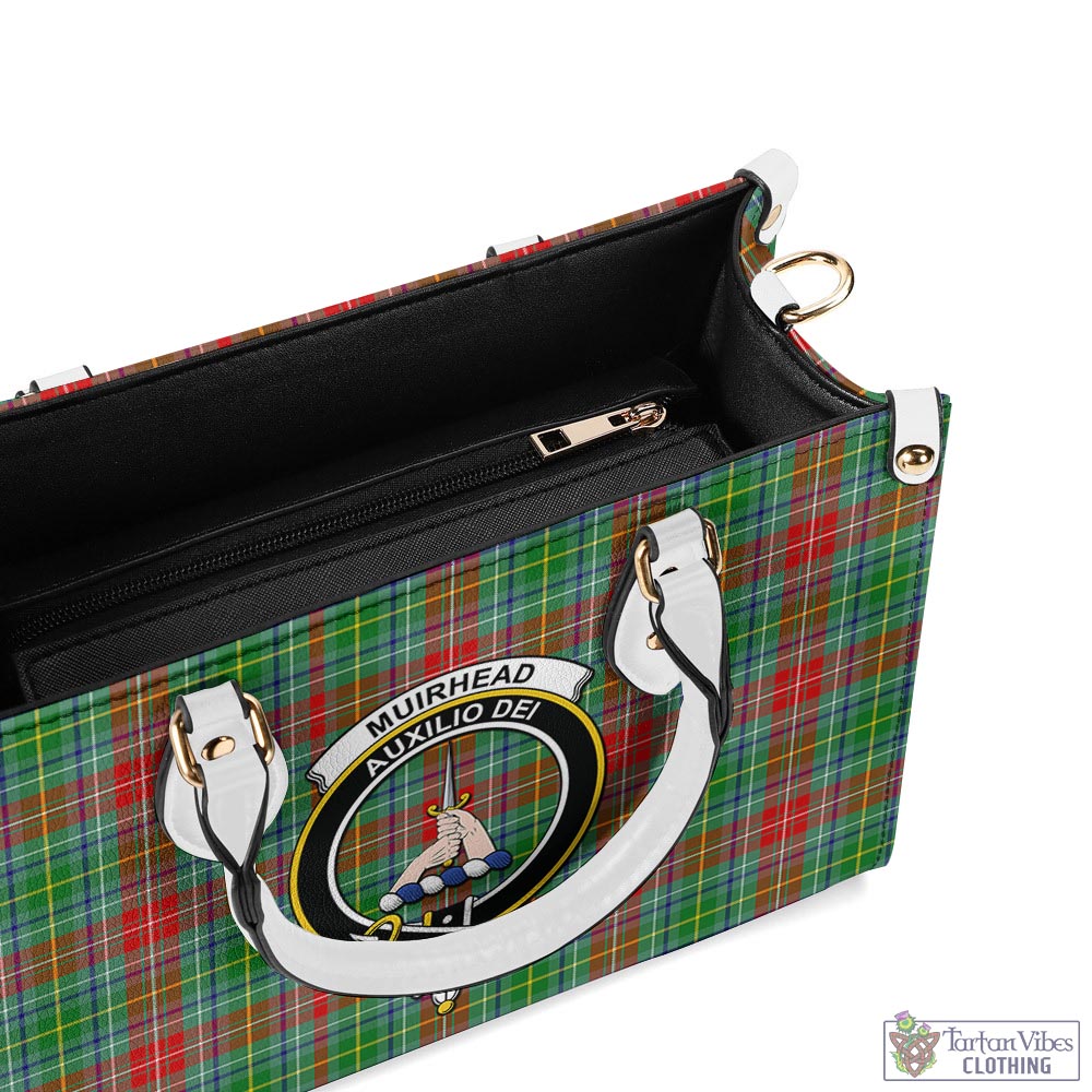 Tartan Vibes Clothing Muirhead Tartan Luxury Leather Handbags with Family Crest