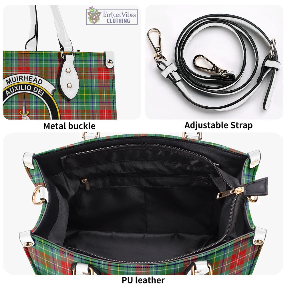 Tartan Vibes Clothing Muirhead Tartan Luxury Leather Handbags with Family Crest