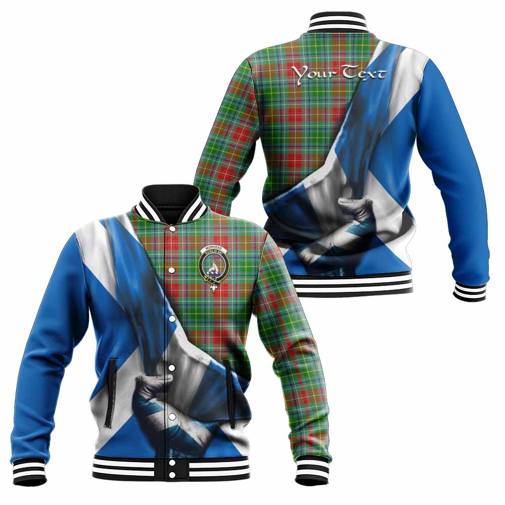 Tartan Vibes Clothing Muirhead Tartan Baseball Jacket with Family Crest Scotland Patriotic Style