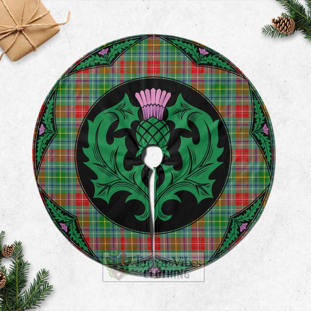 Tartan Vibes Clothing Muirhead Tartan Christmas Tree Skirt Scottish Thistle Style