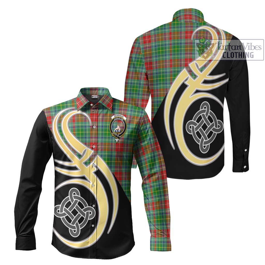 Muirhead Tartan Long Sleeve Button Shirt with Family Crest and Celtic Symbol Style Men's Shirt S - Tartan Vibes Clothing