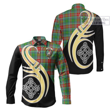 Muirhead Tartan Long Sleeve Button Shirt with Family Crest and Celtic Symbol Style