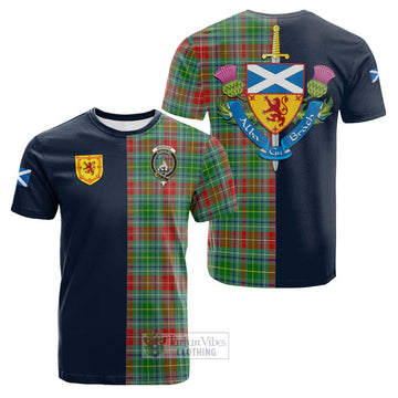 Muirhead Tartan Cotton T-shirt with Scottish Lion Royal Arm Half Style