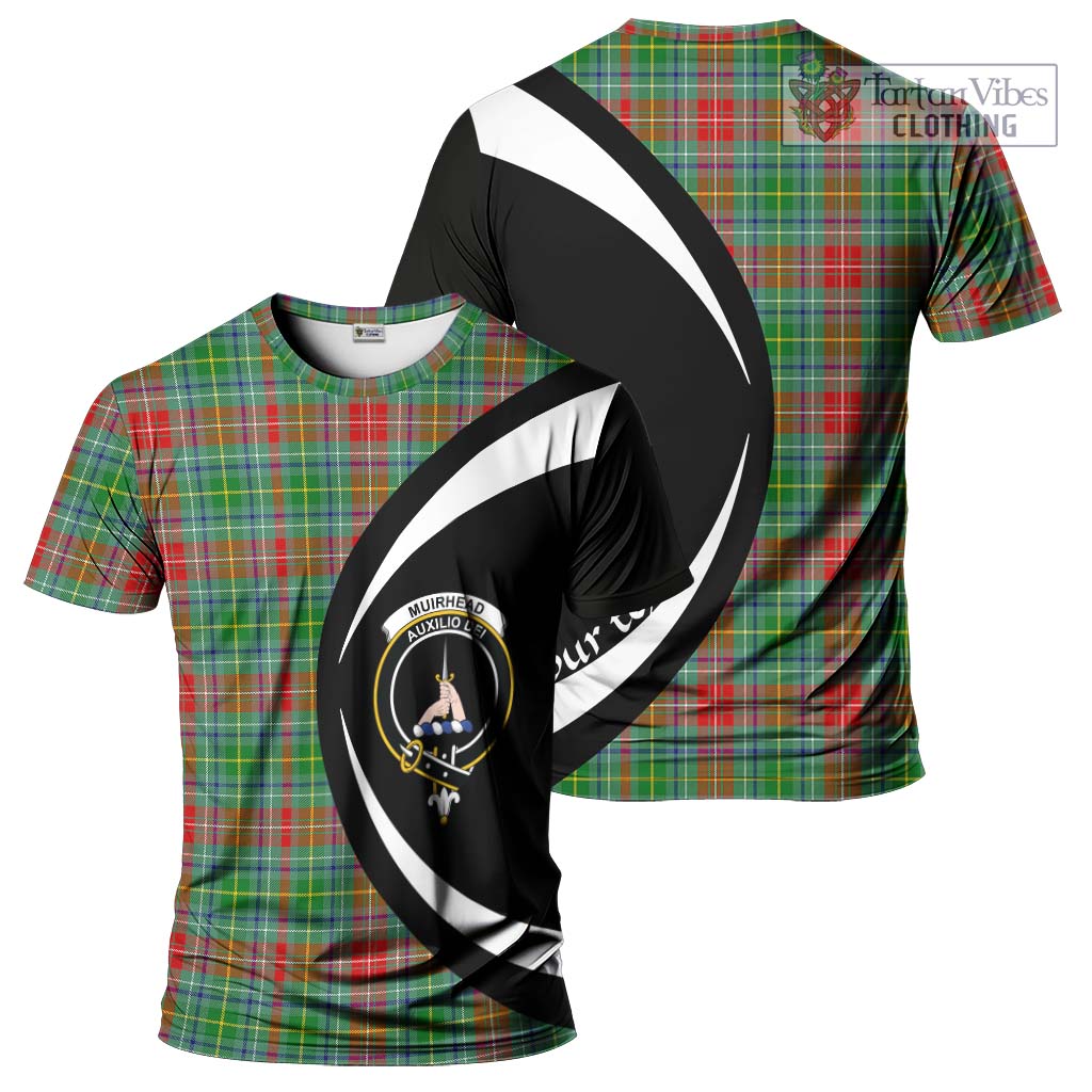 Tartan Vibes Clothing Muirhead Tartan T-Shirt with Family Crest Circle Style