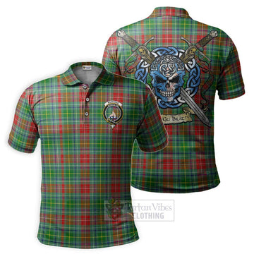 Muirhead Tartan Polo Shirt with Family Crest Celtic Skull Style