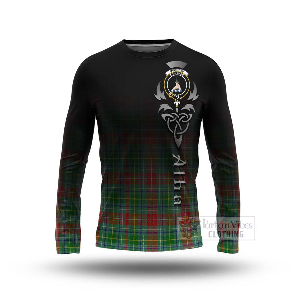 Tartan Vibes Clothing Muirhead Tartan Long Sleeve T-Shirt Featuring Alba Gu Brath Family Crest Celtic Inspired