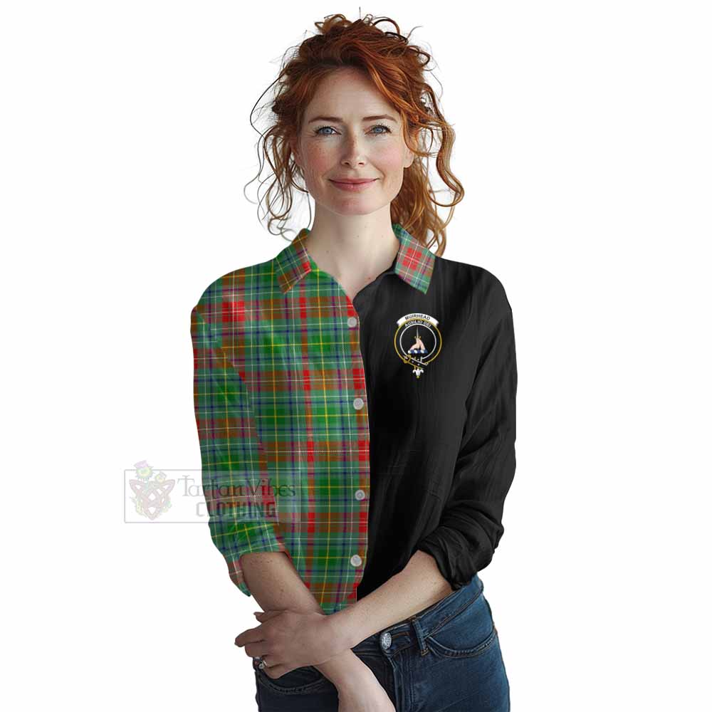 Tartan Vibes Clothing Muirhead Tartan Women's Casual Shirt with Family Crest and Half Of Me Style