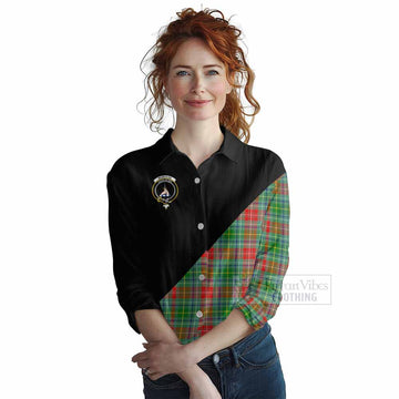 Muirhead Tartan Women's Casual Shirt with Family Crest and Military Logo Style